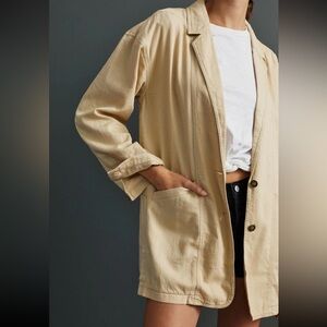 Pilcro Anthropologie Oversized Linen/cotton blazer Medium
